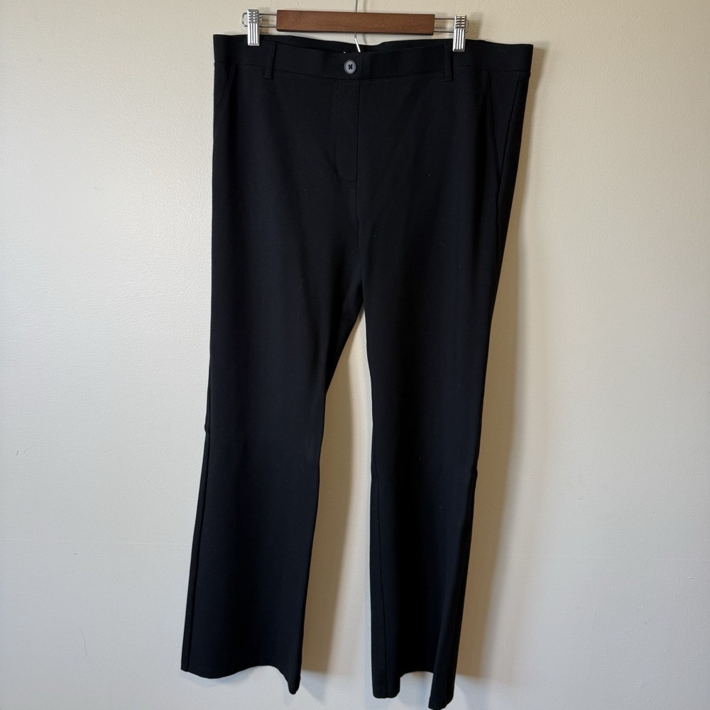 Betabrand 2X Women's Dress Pant Yoga Straight Leg Pants Classic Black Minimalist